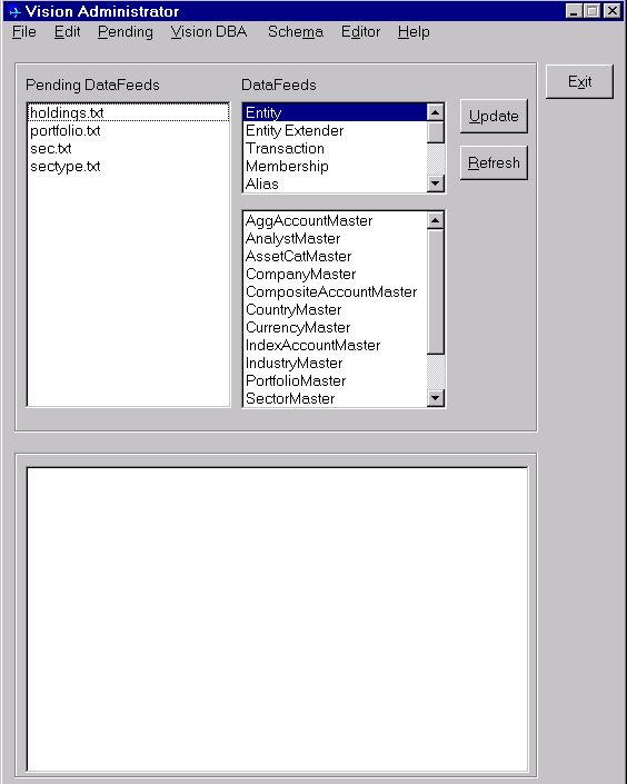 VAdmin Interface with sample feeds