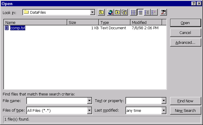 Open File Dialog Box